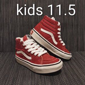 VANS Kids Shoes Size 11.5 High Top Old Skool Shoes Deep Pink Lace Up GUC